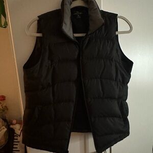 Lands End Down Womens Black Puffer Vest Small
